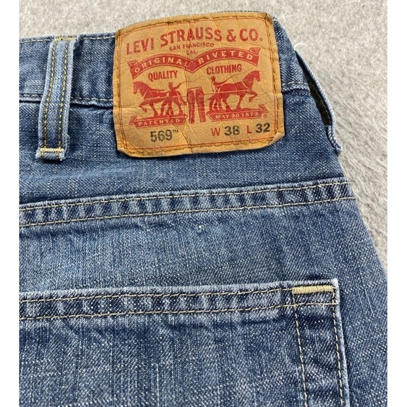 Levis 569 Loose Fit Jeans Mens 38x32 (Fits 38x30) Blue Denim 100% Cotton Classic - Picture 3 of 13